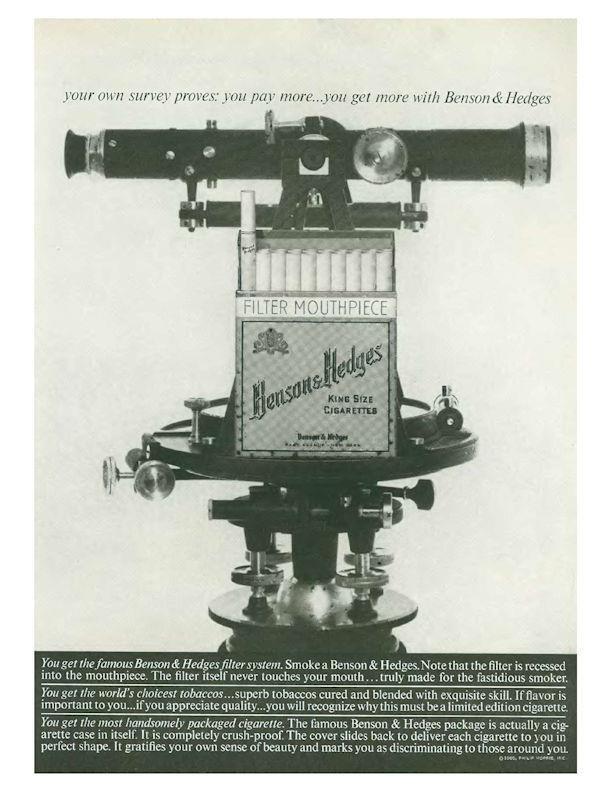 1960 Benson & Hedges Cigarettes PRINT AD Transit
