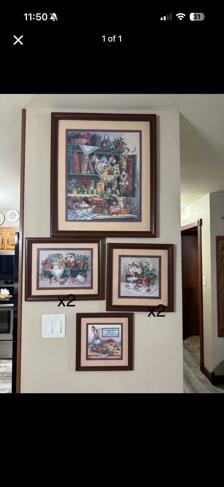 Home Interiors brand vintage Kitchen wall art 4 piece set Home Interiors brand vintage Kitchen wall art 4 piece set