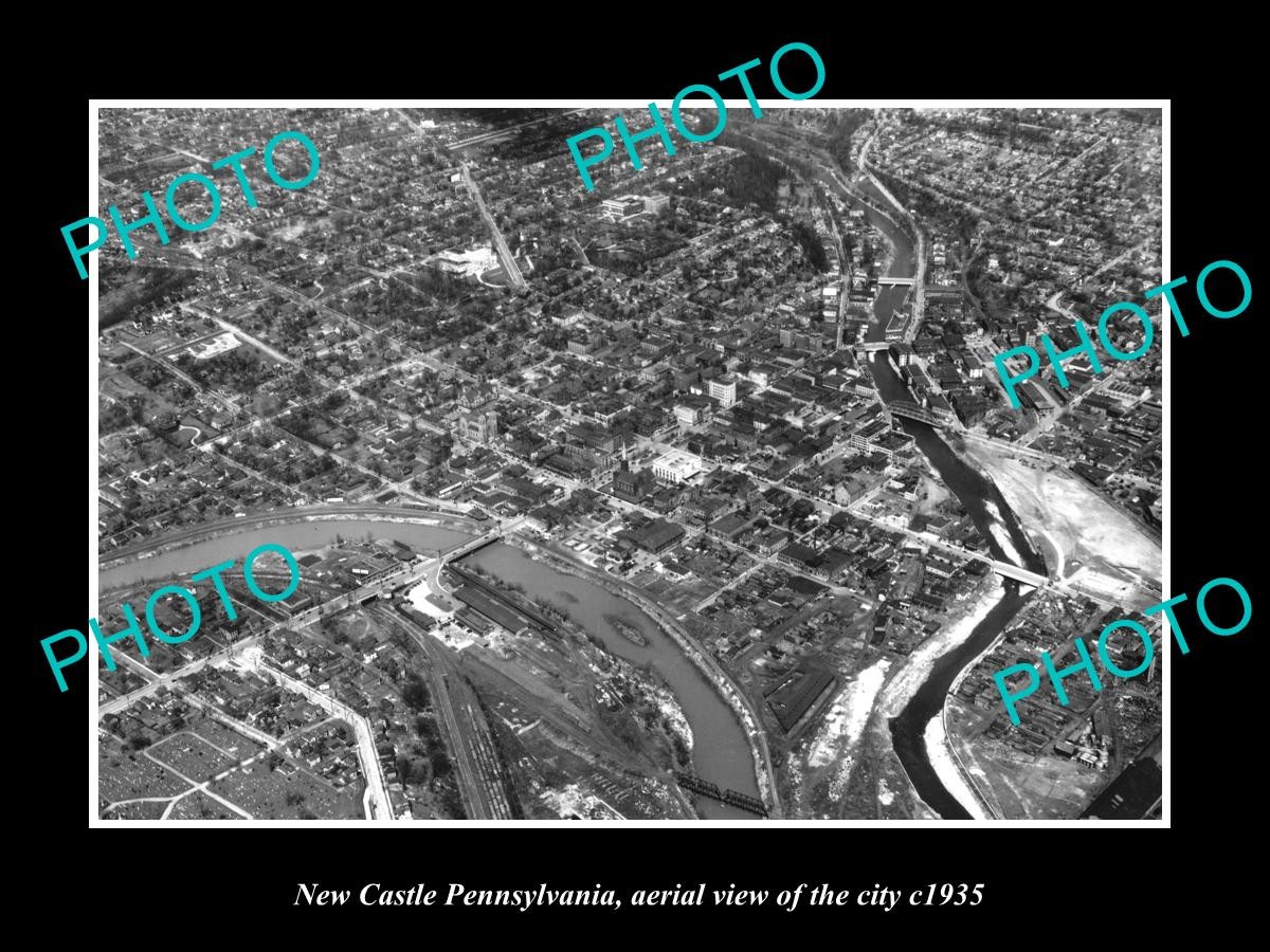 New Castle Pennsylvania Aerial View Of City c1935 2 Large Historic Old Photo New Castle Pennsylvania Aerial View Of City c1935 2 Large Historic Old Photo
