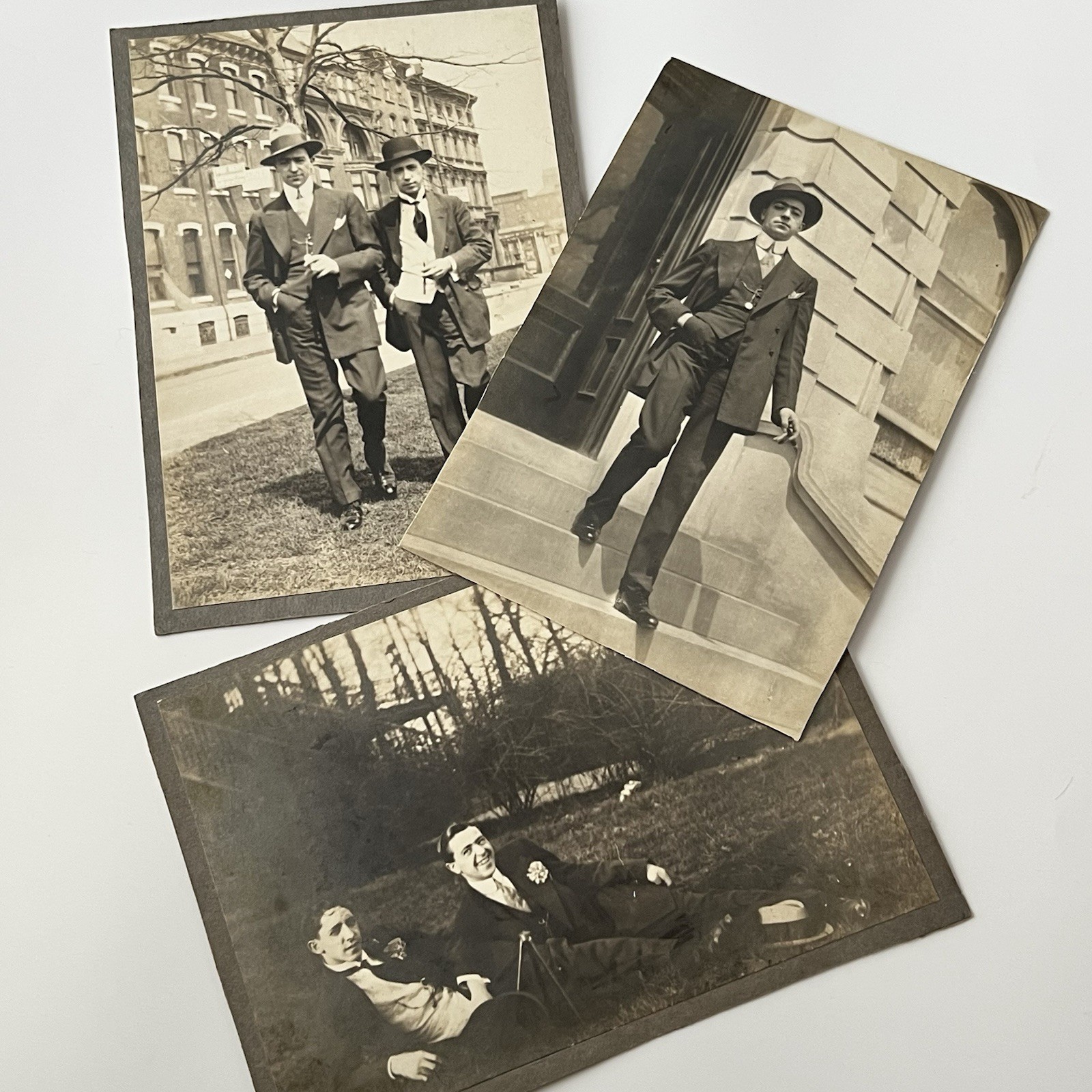 Antique Photograph On Board Handsome Men Hoodlum Hat Gangster Fedora Cigar Suit Antique Photograph On Board Handsome Men Hoodlum Hat Gangster Fedora Cigar Suit