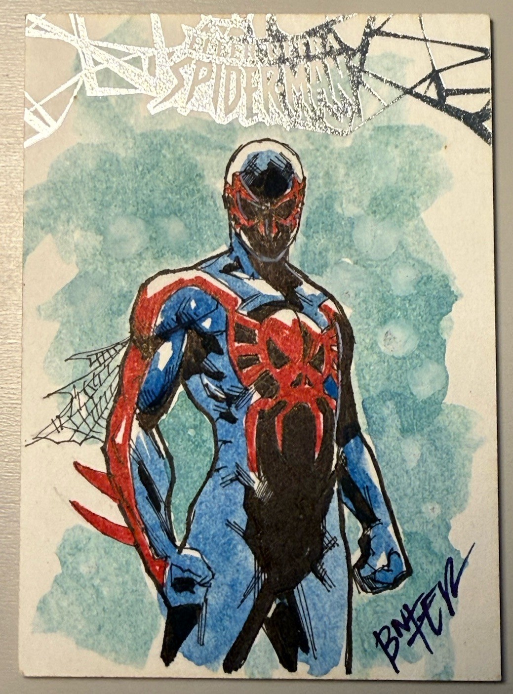 2017 Fleer Ultra Spider-Man 2099 1/1 Original Sketch Card BNFER Artist Marvel 2017 Fleer Ultra Spider-Man 2099 1/1 Original Sketch Card BNFER Artist Marvel