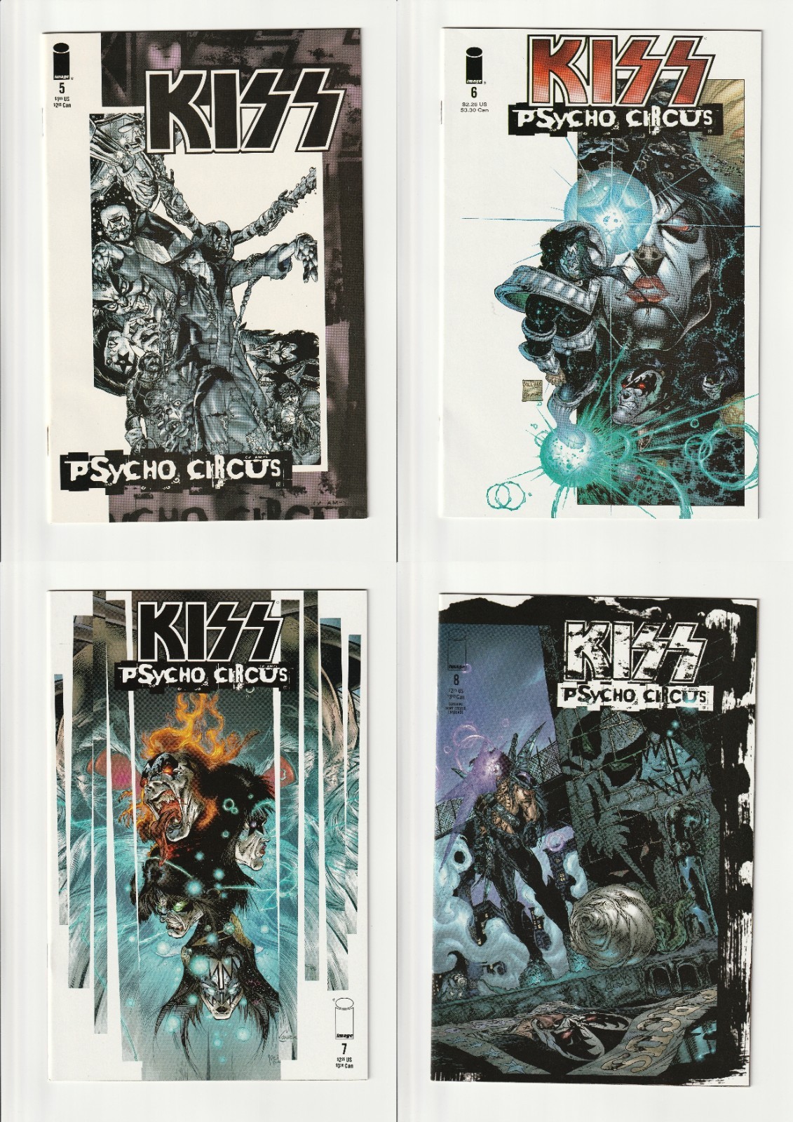 Kiss: Psycho Circus #5–8 (1997–98) – 4-Issue Lot, Angel Medina Art Kiss: Psycho Circus #5–8 (1997–98) – 4-Issue Lot, Angel Medina Art