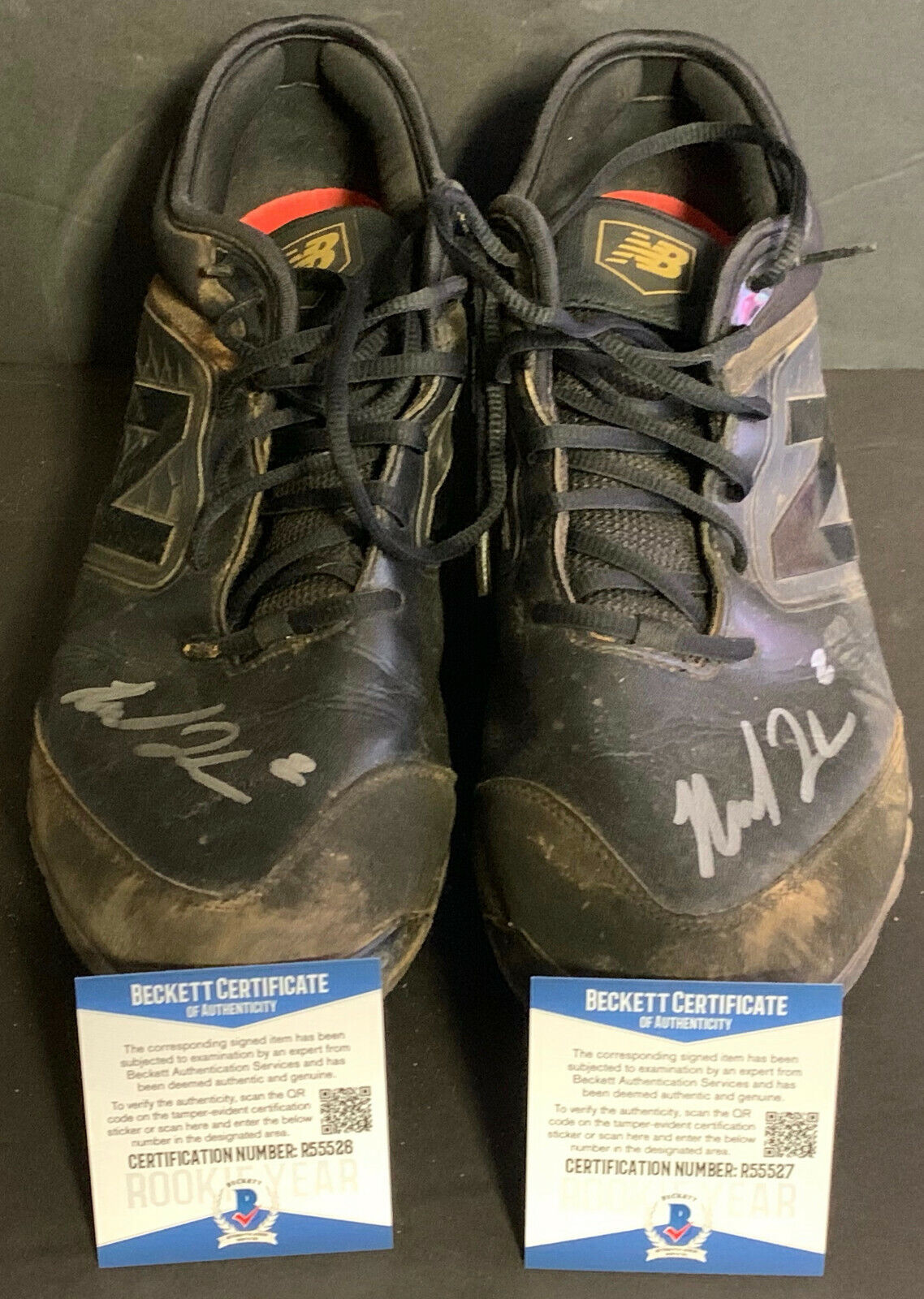 Michael Harris Atlanta Braves Auto Signed 2021 Game Used Cleats Beckett Holo