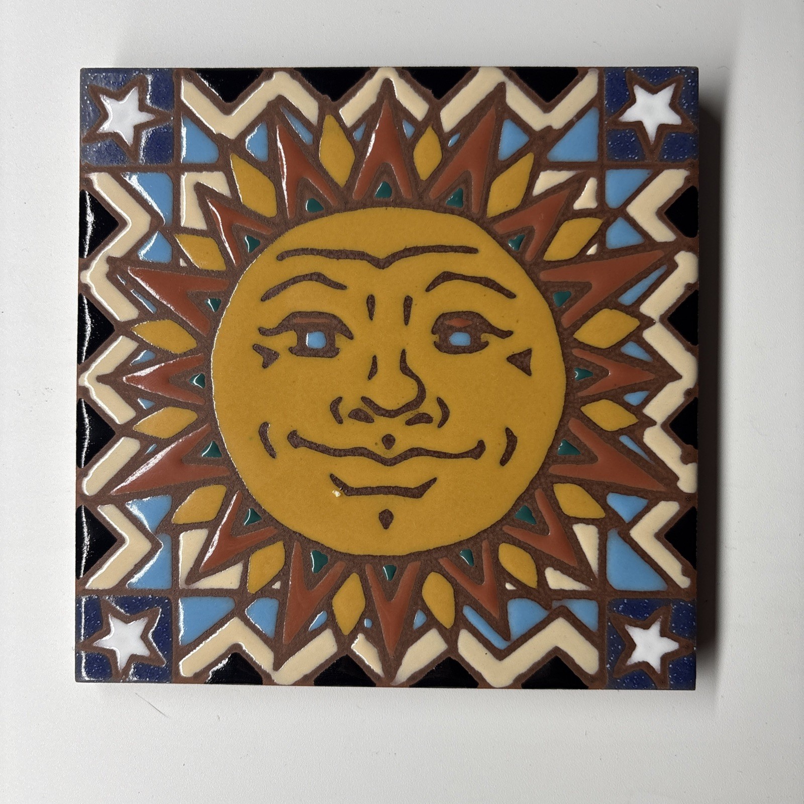 Vintage Rare Ceramic Tile-Trivet Earthtones™ Southwestern 6 Vintage Rare Ceramic Tile-Trivet Earthtones™ Southwestern 6