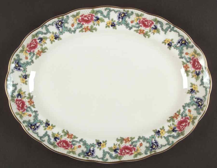 Royal Doulton Floradora Gold Oval Serving Platter 555231 Royal Doulton Floradora Gold Oval Serving Platter 555231