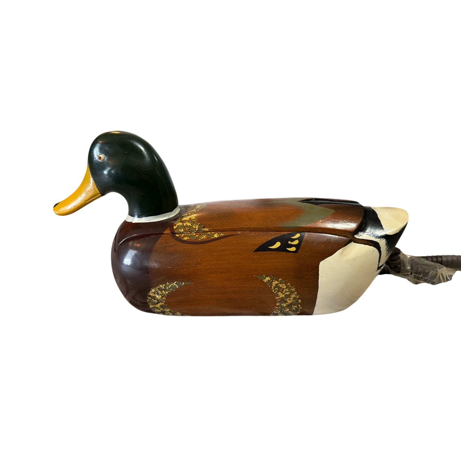 Vtg 80s TeleMania Mallard Duck Wood Decoy Landline quacking Telephone tested Vtg 80s TeleMania Mallard Duck Wood Decoy Landline quacking Telephone tested