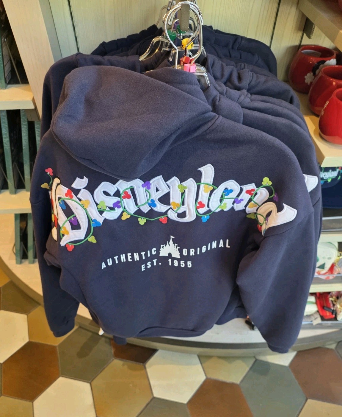 Disneyland Christmas Zip Up Hoodie/Jacket: Dark Blue (NWT): Choose your size