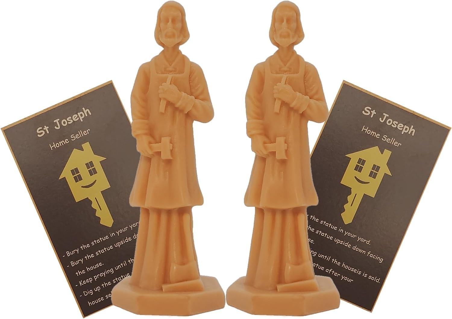St Joseph Statue for Selling House Set of 2 with Instruction Cards St Joseph Statue for Selling House Set of 2 with Instruction Cards
