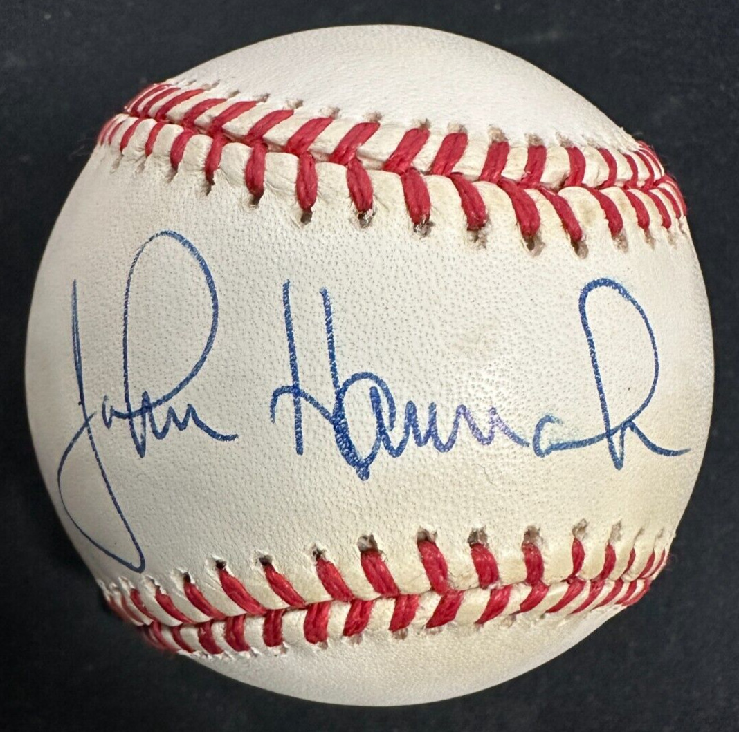 John Hannah Signed Official American League Baseball HOF New England Patriots