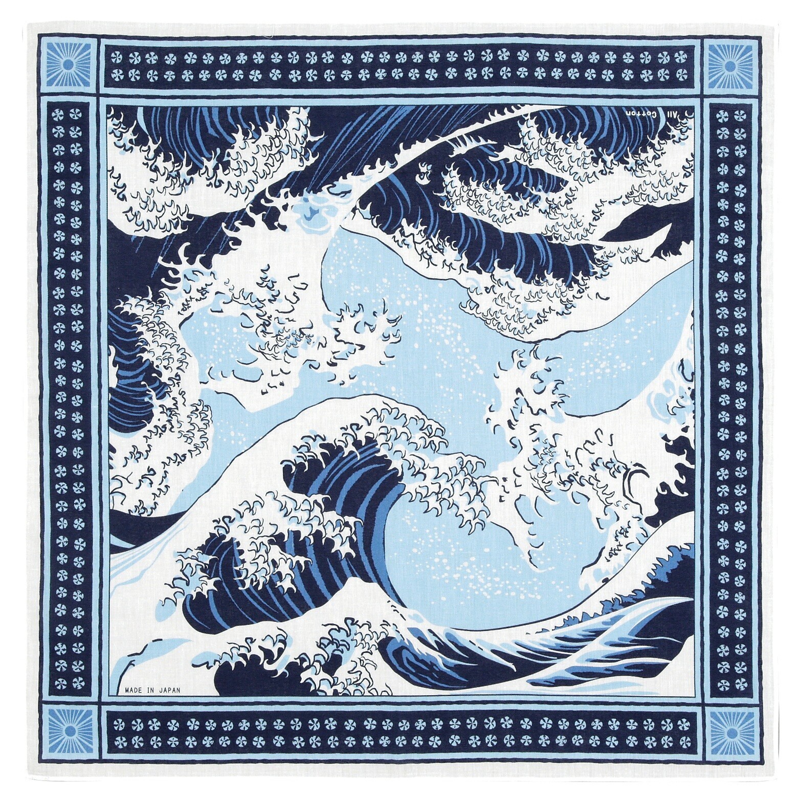 Japanese Cotton Bandana Hokusai The Great Wave Japanese Cotton Bandana Hokusai The Great Wave