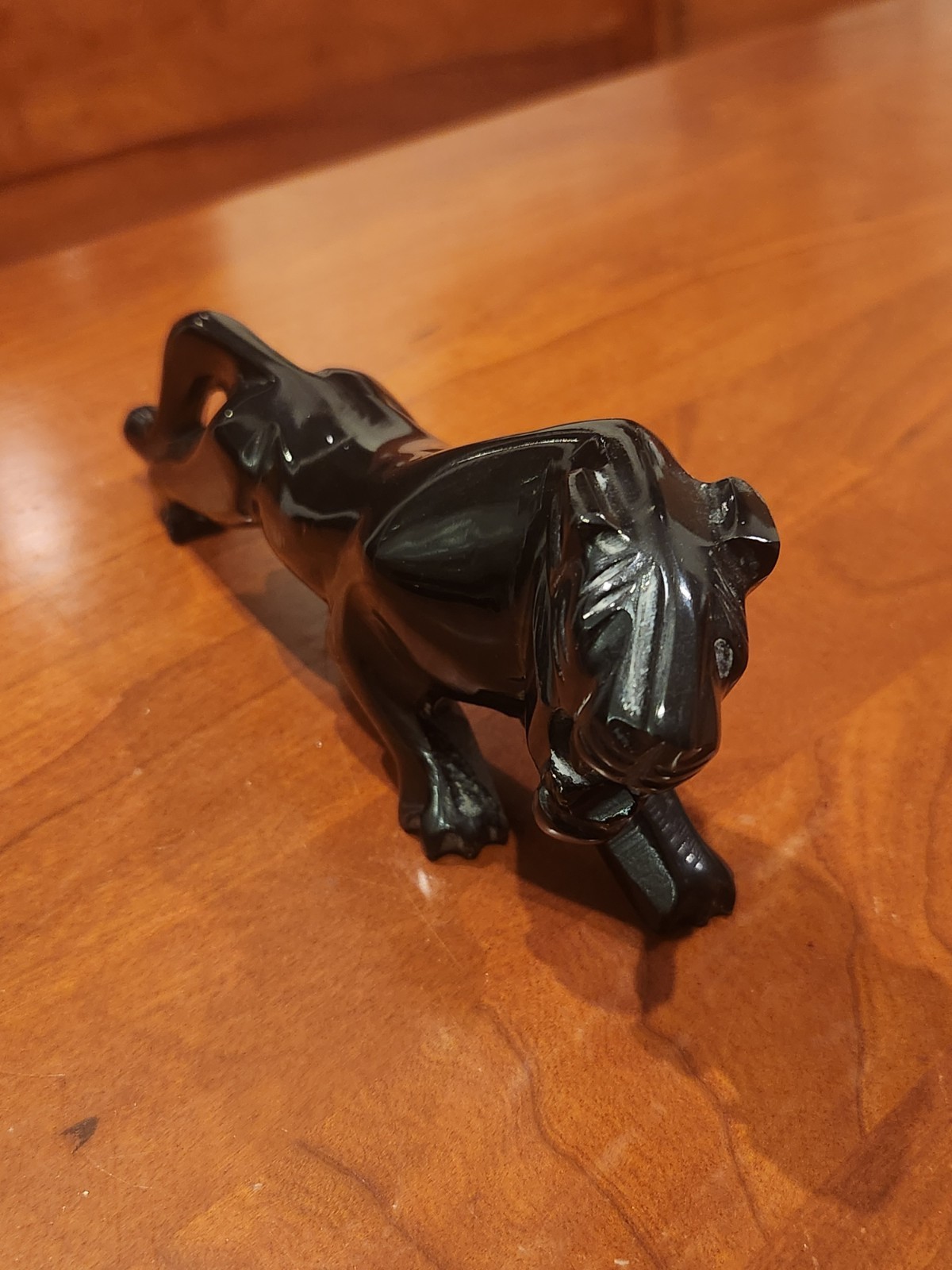 Vintage Hand Carved Black Onyx (Known For Its Protection Spiritually) Panther