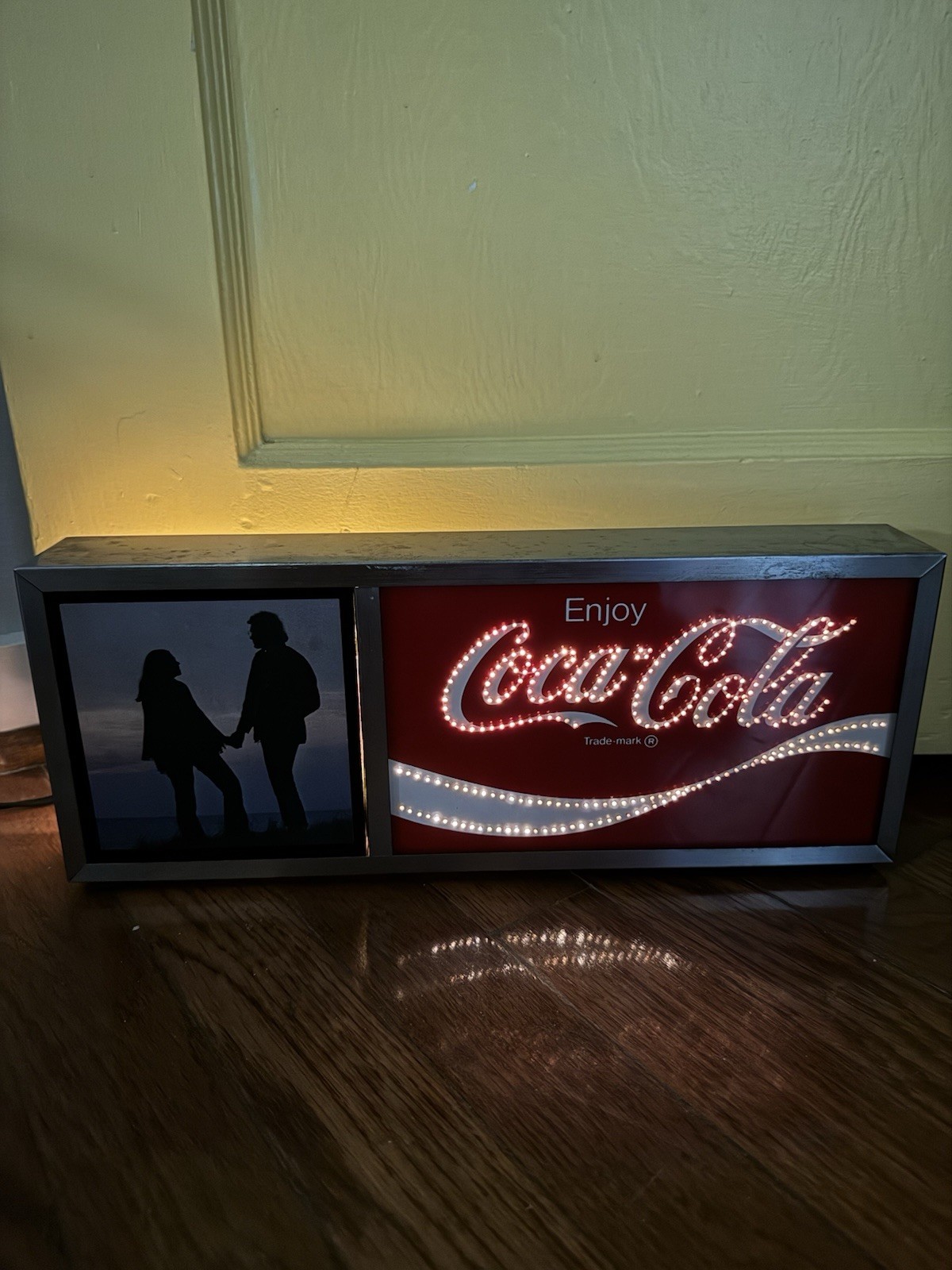 Rare 1973 Coca Cola Fiber Optic Stainless Steel Sign Display UMC Electroptics