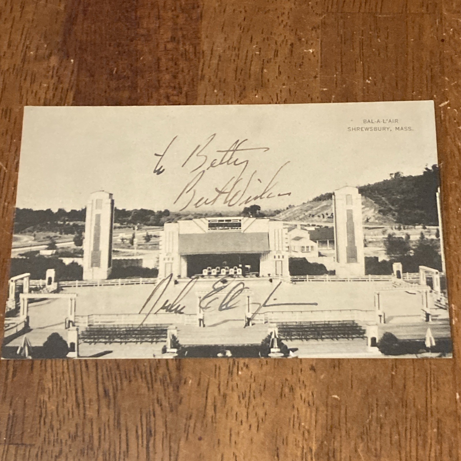 Bal A L Air Jazz Nightclub Postcard signed By Duke Ellington c1938 Shrewsbury MA Bal A L Air Jazz Nightclub Postcard signed By Duke Ellington c1938 Shrewsbury MA