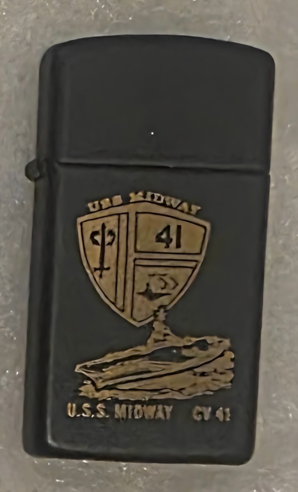 Vintage Metal Zippo, USS Midway, CV-41, Aircraft Carrier Ship, Navy, Command