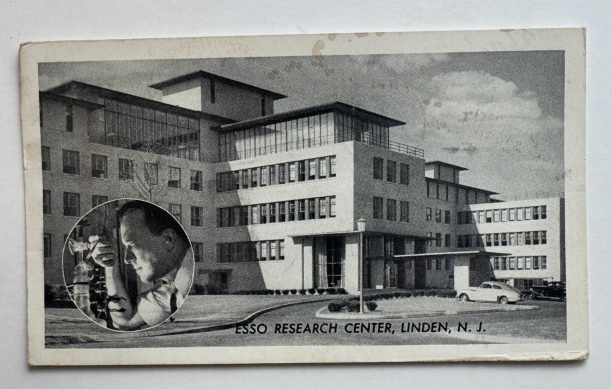 1949 NJ Postcard Linden New Jersey Esso Research Center Laboratory Union County