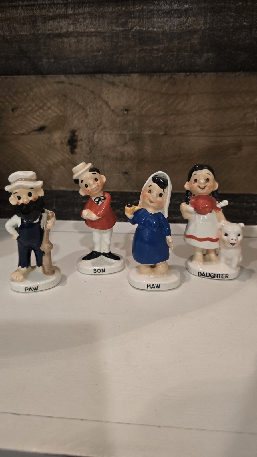 Vintage RARE HTF Napco Japan Set of 4 Figures Maw Paw Daughter Son Figurines Vintage RARE HTF Napco Japan Set of 4 Figures Maw Paw Daughter Son Figurines