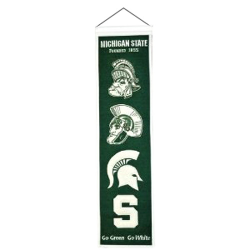 Michigan State Spartans Logo Evolution Heritage Banner Michigan State Spartans Logo Evolution Heritage Banner