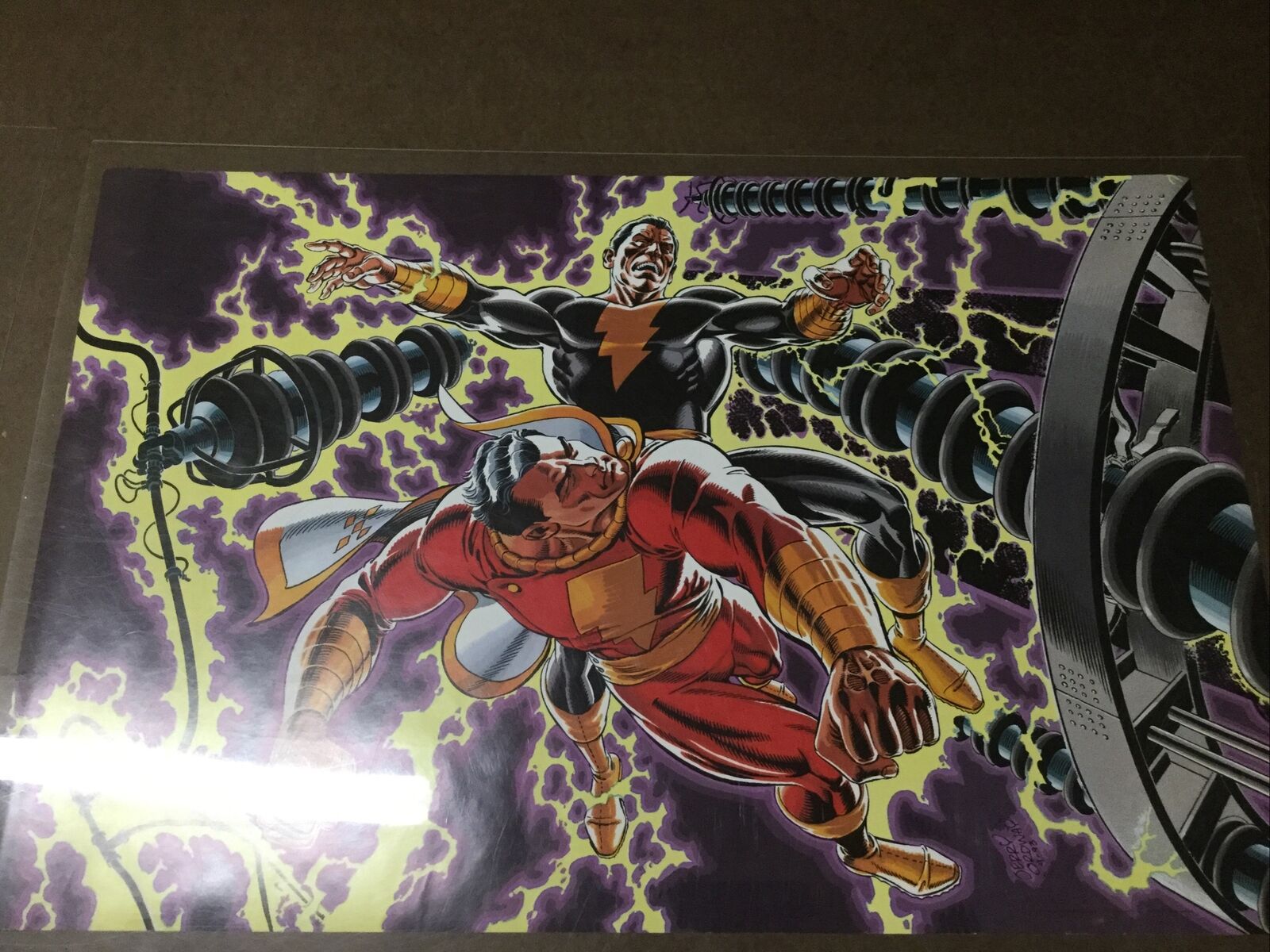 DC Comics Shazam Black Adam Poster 34” X 22” Captain Marvel Jerry Ordway 1994
