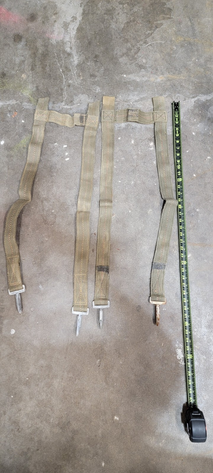 FRENCH MILITARY VINTAGE CARGO STRAP NEW Old Stock 4 PACK