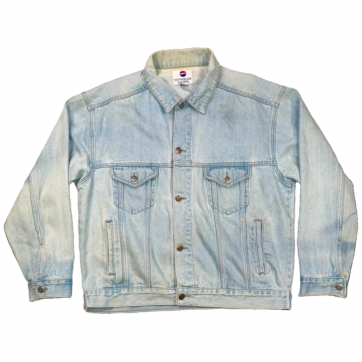 Vintage 90s Pepsi Nothing Else Is A Pepsi Denim Trucker Jacket Mens Large Light Vintage 90s Pepsi Nothing Else Is A Pepsi Denim Trucker Jacket Mens Large Light