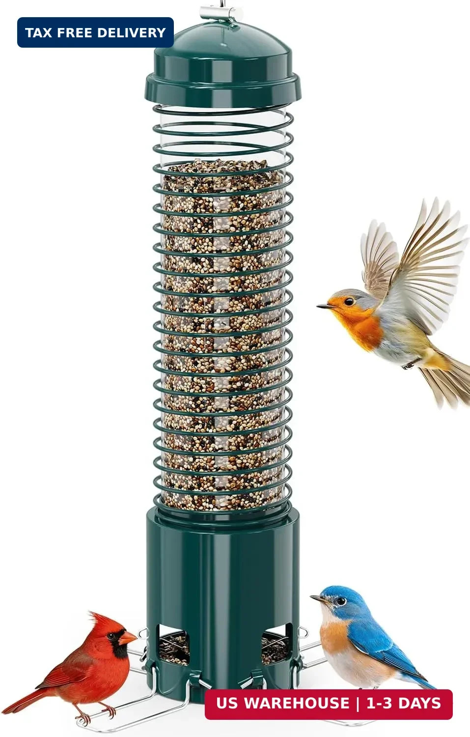 Squirrel Proof Bird Feeder, Metal Bird Feeders for Outdoors Hanging, 3.6LB Large Squirrel Proof Bird Feeder, Metal Bird Feeders for Outdoors Hanging, 3.6LB Large