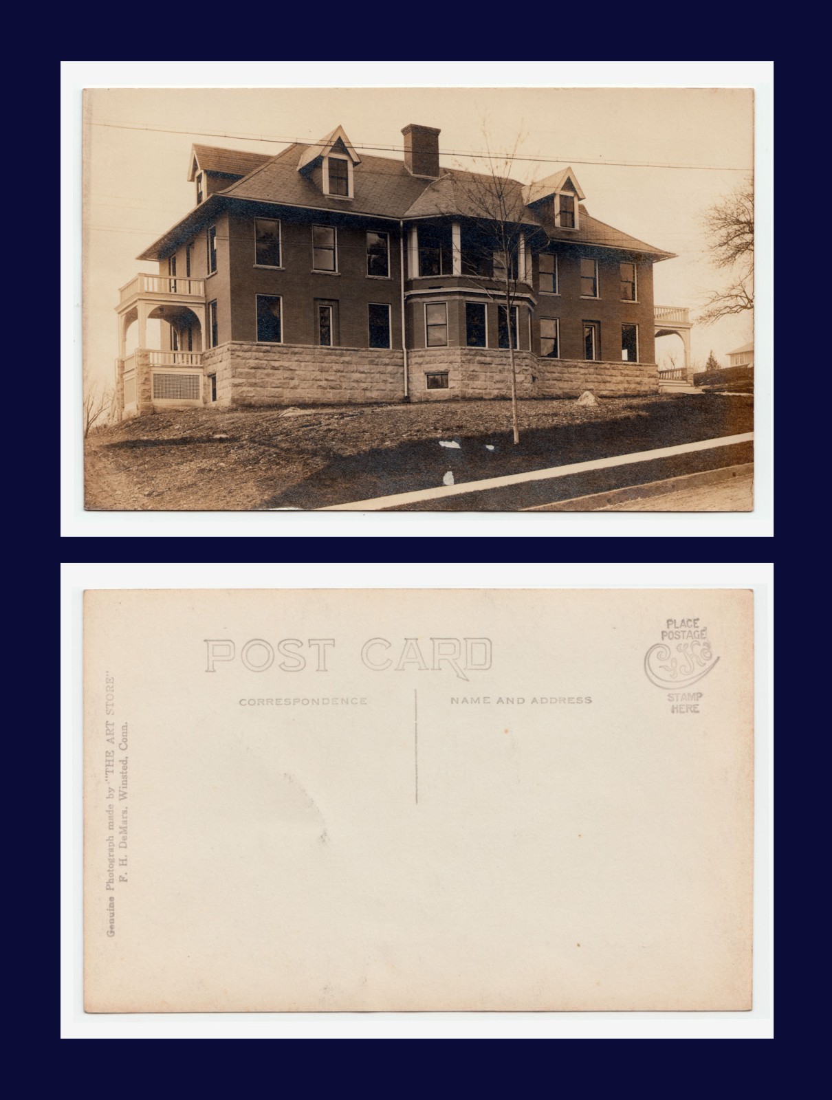 CONNECTICUT WINSTED LITCHFIELD COUNTY HOSPITAL NURSES HOME DEMARS REAL PHOTO..