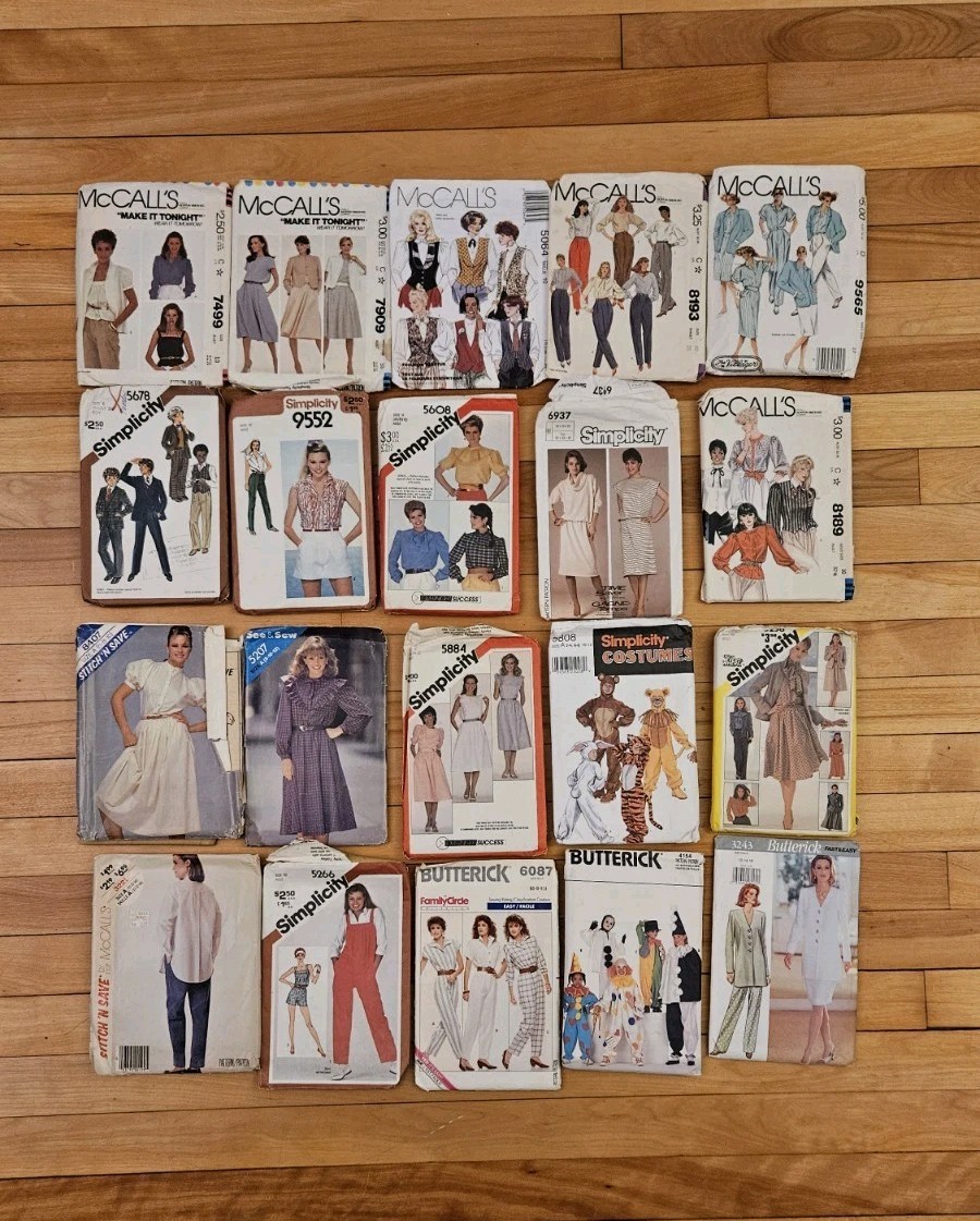 Vintage 1980s Sewing Patterns Lot of 20 Simplicity McCalls Butterick