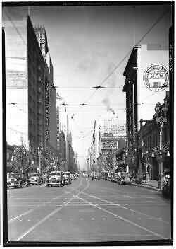 View down Broadway Los Angeles California Old Photo