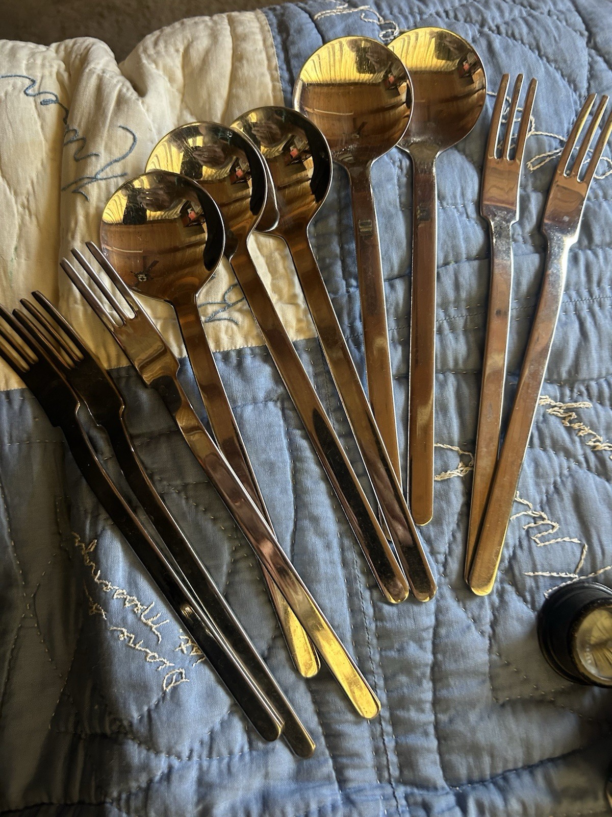 WMF Mid-Century Modern Cromargan 18-10 Flatware Table 5 Spoons & 6 Forks Nice WMF Mid-Century Modern Cromargan 18-10 Flatware Table 5 Spoons & 6 Forks Nice