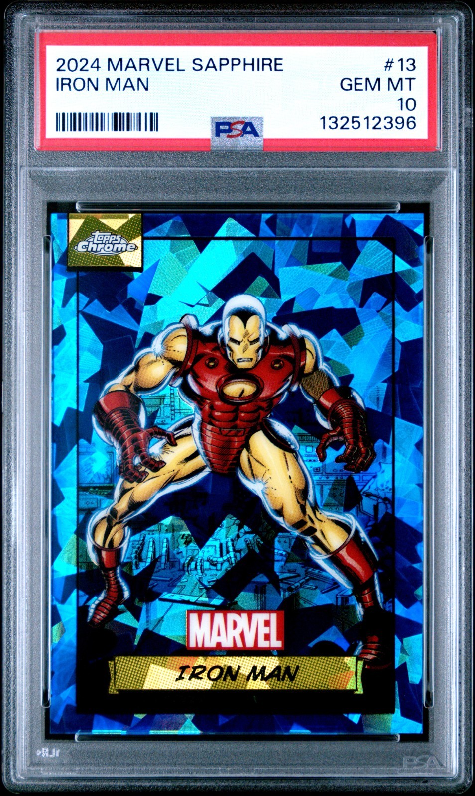 2024 Topps Chrome Marvel Sapphire IRON MAN SAPPHIRE #13 PSA 10 Gem Mint🔥 2024 Topps Chrome Marvel Sapphire IRON MAN SAPPHIRE #13 PSA 10 Gem Mint🔥