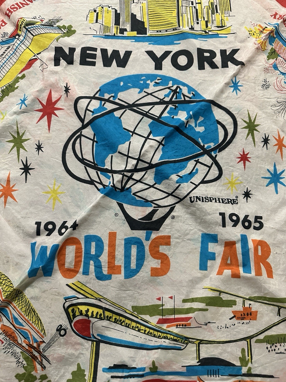 Vintage 1964-1965 Worlds Fair Silk Scarf Vintage 1964-1965 Worlds Fair Silk Scarf