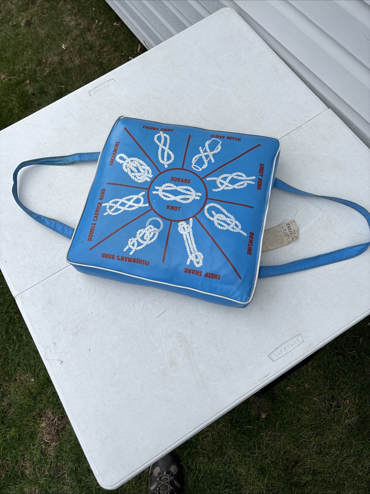 VINTAGE SEARS, ROEBUCK & CO LIFE PRESERVER BOAT SEAT CUSHION NAUTICAL KNOTS NICE VINTAGE SEARS, ROEBUCK & CO LIFE PRESERVER BOAT SEAT CUSHION NAUTICAL KNOTS NICE