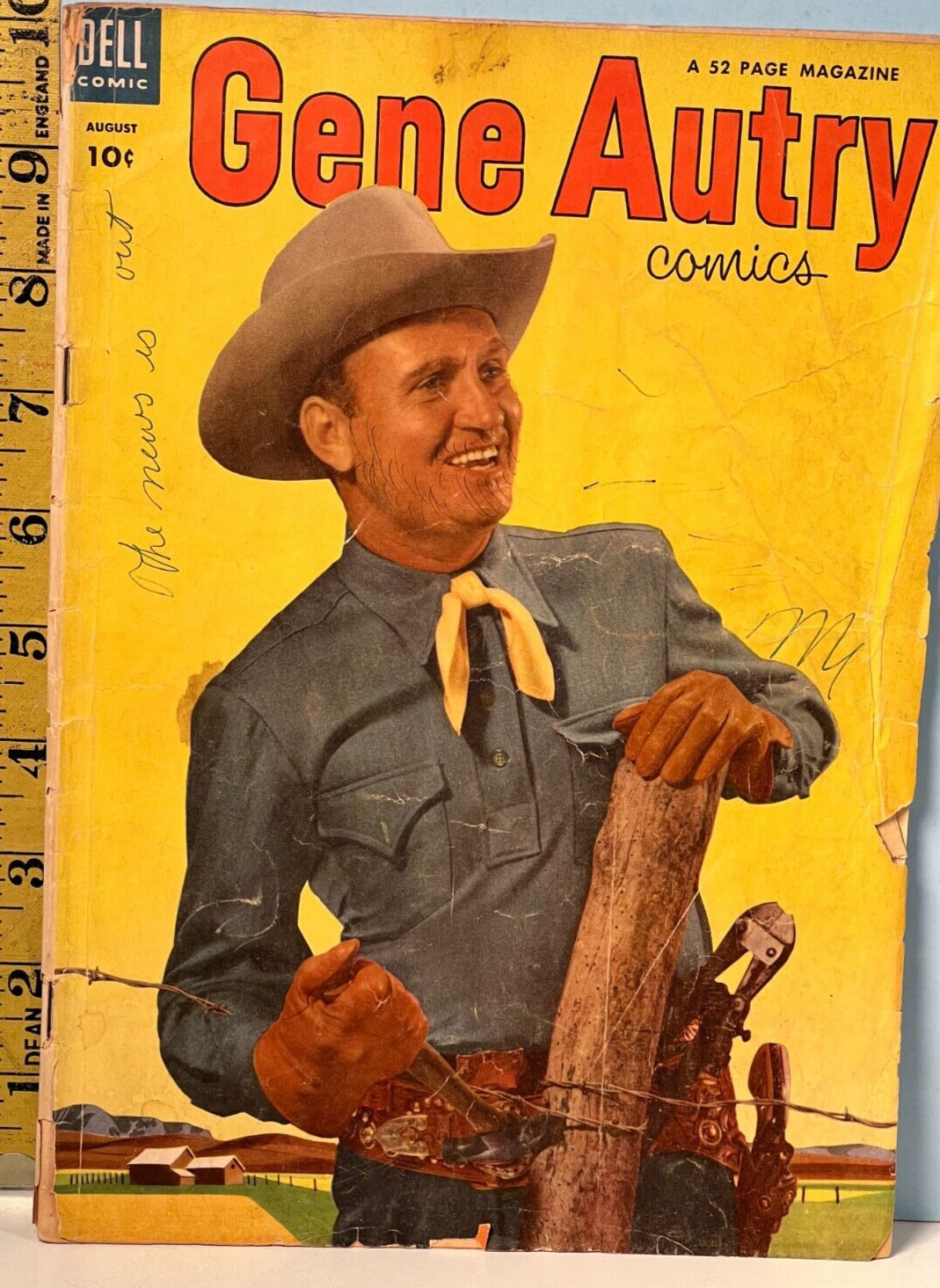 1953 Gene Autry #78 Dell Comics Spark Up Stan Musial Wheaties Back Cover