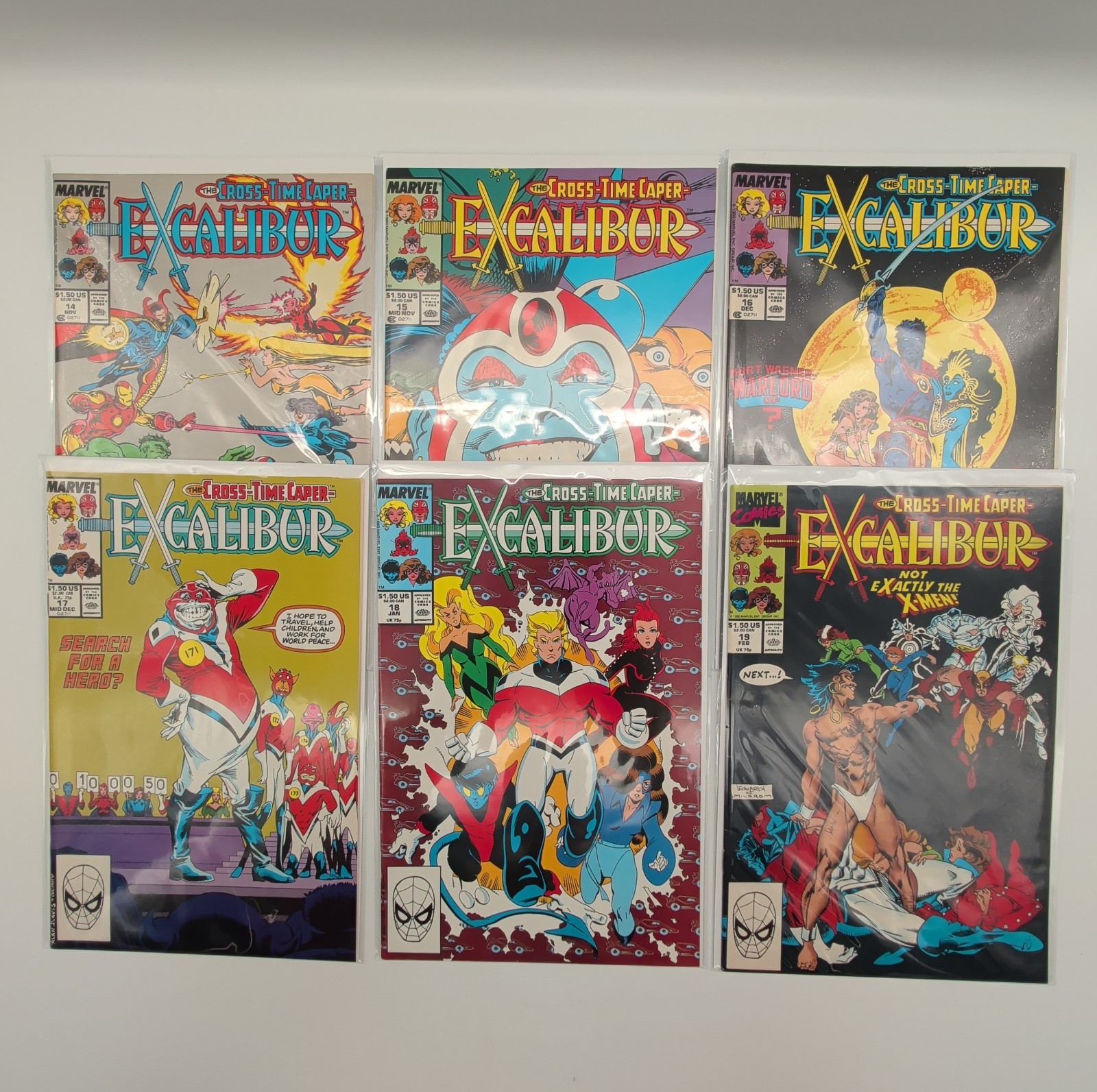 EXCALIBUR #14-19 Marvel 1989-90 ALAN DAVIS CROSS-TIME CAPER Parts 3-8