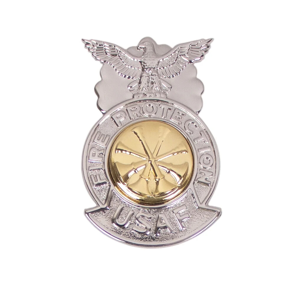Air Force Badge Fire Protection Deputy Fire Chief - miniature Four Bugles Air Force Badge Fire Protection Deputy Fire Chief - miniature Four Bugles