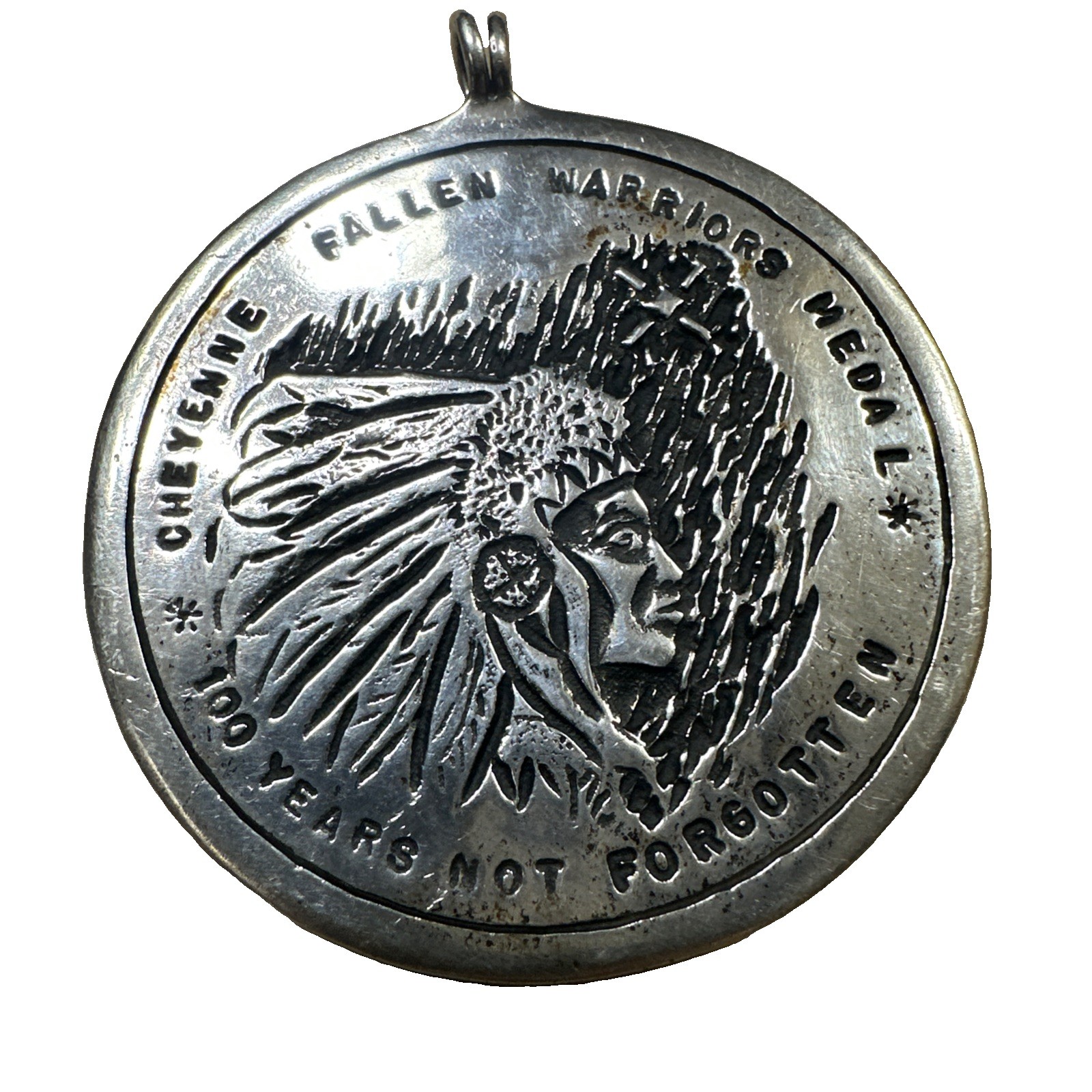 Vintage Ben Nighthorse Campbell Cheyenne Fallen Warrior Silver Medal No: 113