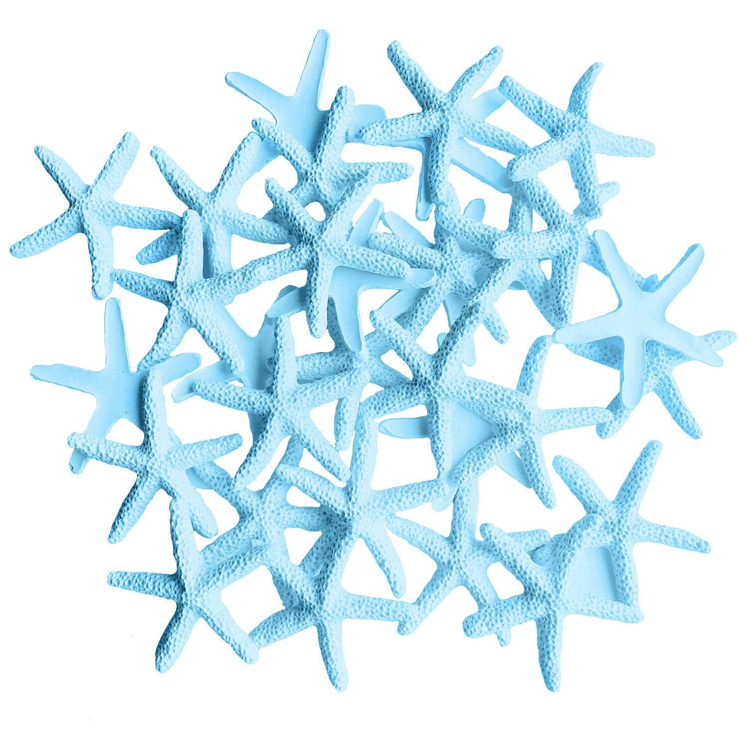 Light Blue Starfish Decor, Starfish Ornaments, 30 Pieces Small Finger