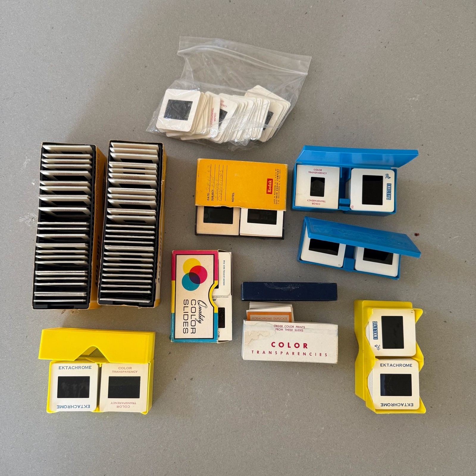 Vintage Kodak Ektachrome Color Slides Lot with Trays and Cases Vintage Kodak Ektachrome Color Slides Lot with Trays and Cases