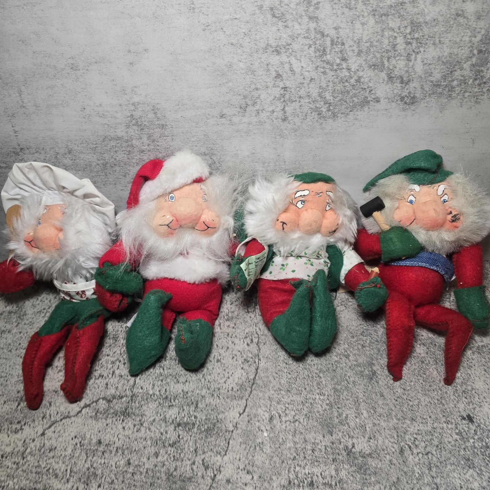 Vtg Rennoc Santakins Christmas 1982 Poseable Elf Lot Of 4 6-7\ Vtg Rennoc Santakins Christmas 1982 Poseable Elf Lot Of 4 6-7\