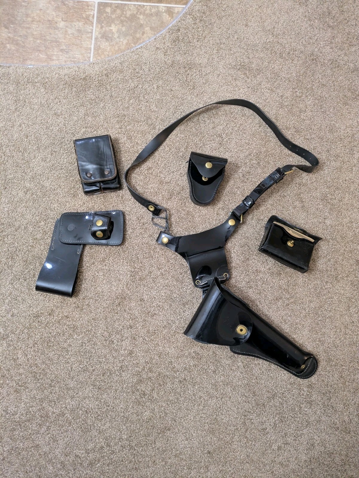 Vintage USAF Service Mfg Co Yonkers Police Holster Duty Belt Black Vintage USAF Service Mfg Co Yonkers Police Holster Duty Belt Black