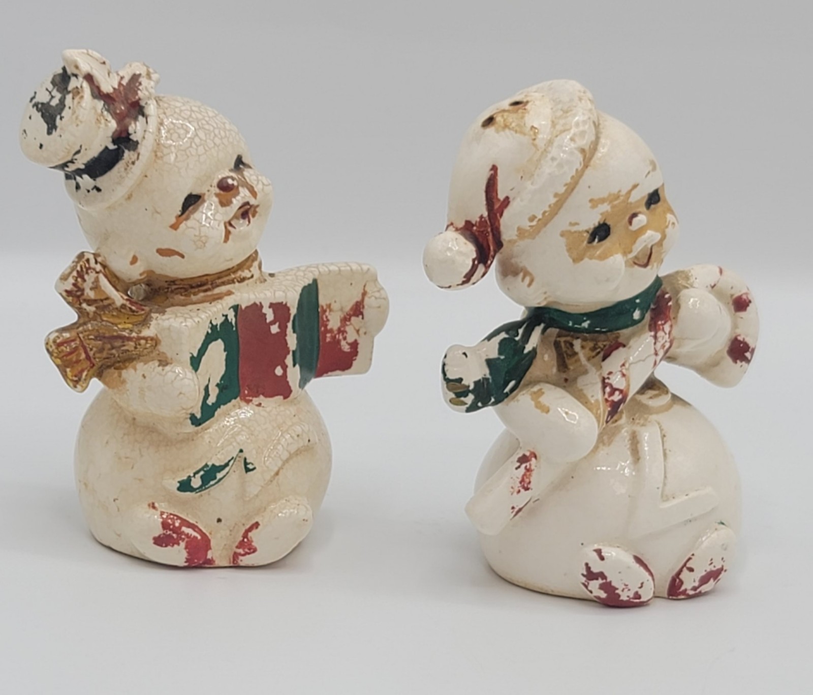 Vtg 1950s Ucagco Japan NOEL Snowman Shakers, Rare Replacement Letters N & L Only