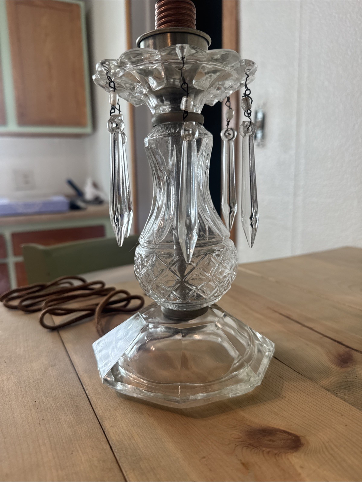 2 vintage Glass electric Hollywood Regency Lamps1930s - 1950s Tested WORKS MCM 2 vintage Glass electric Hollywood Regency Lamps1930s - 1950s Tested WORKS MCM