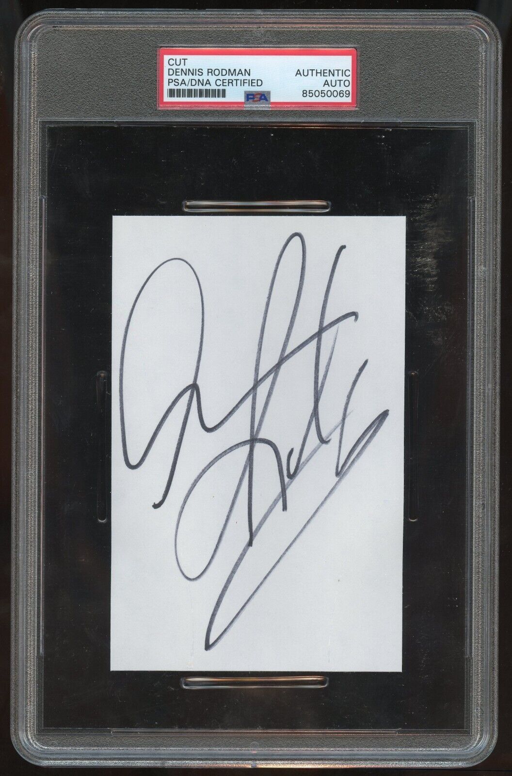 Dennis Rodman signed autograph auto 4x6 cut Chicago Bulls PSA Slabbed