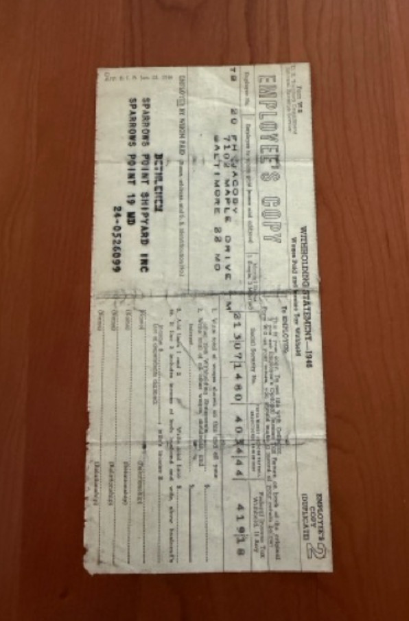 FREE SHIP 1946 Witholding Statement U.S. Treasury Dept. Internal Revenue Svc FREE SHIP 1946 Witholding Statement U.S. Treasury Dept. Internal Revenue Svc