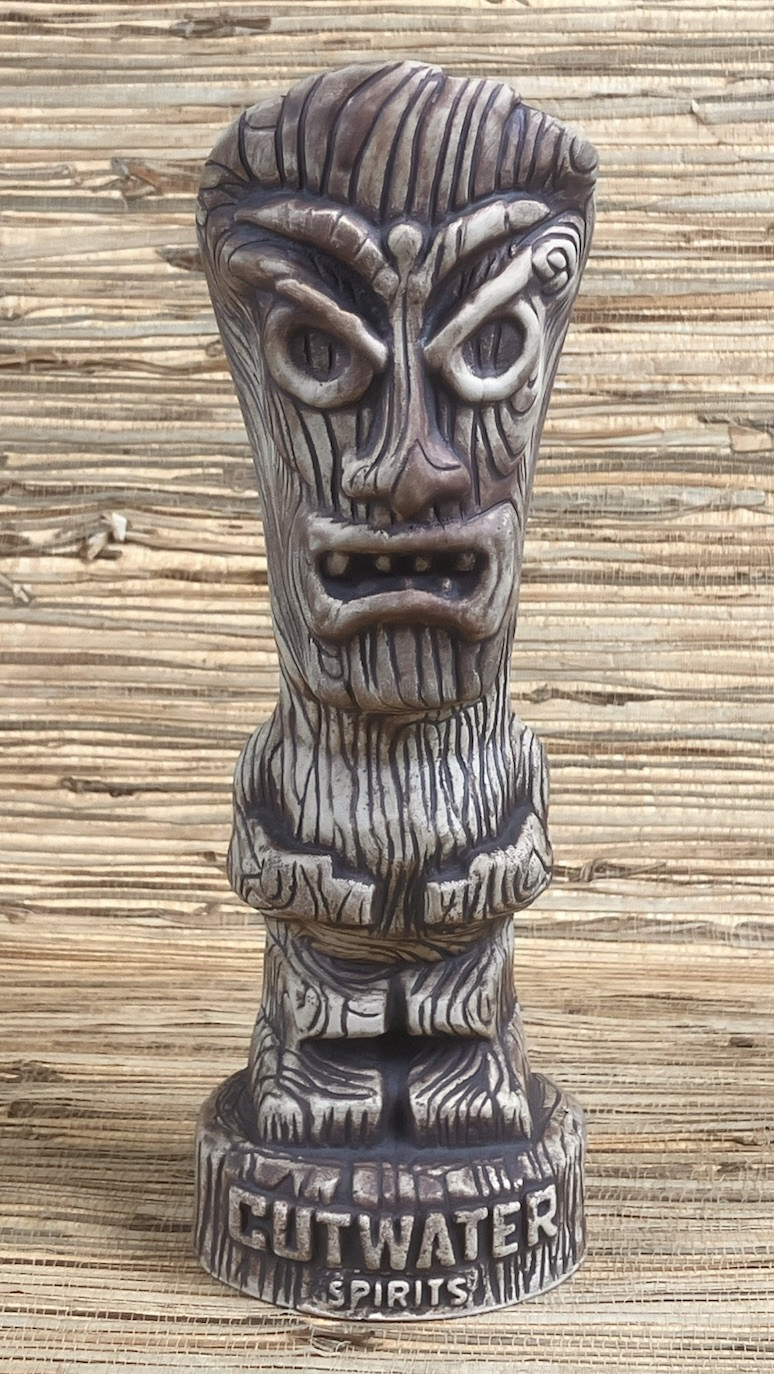 Cutwater Spirits Tiki Mug DAVE Wood Grain Glaze 11
