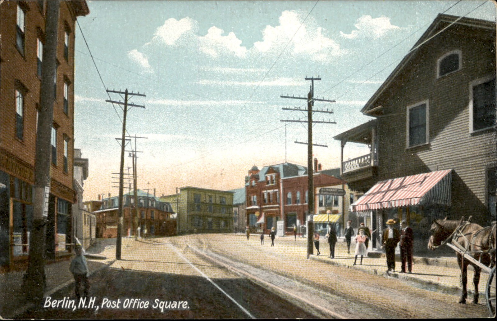 Berlin New Hampshire NH NICE STREET SCENE 1900s-20s Vintage Postcard