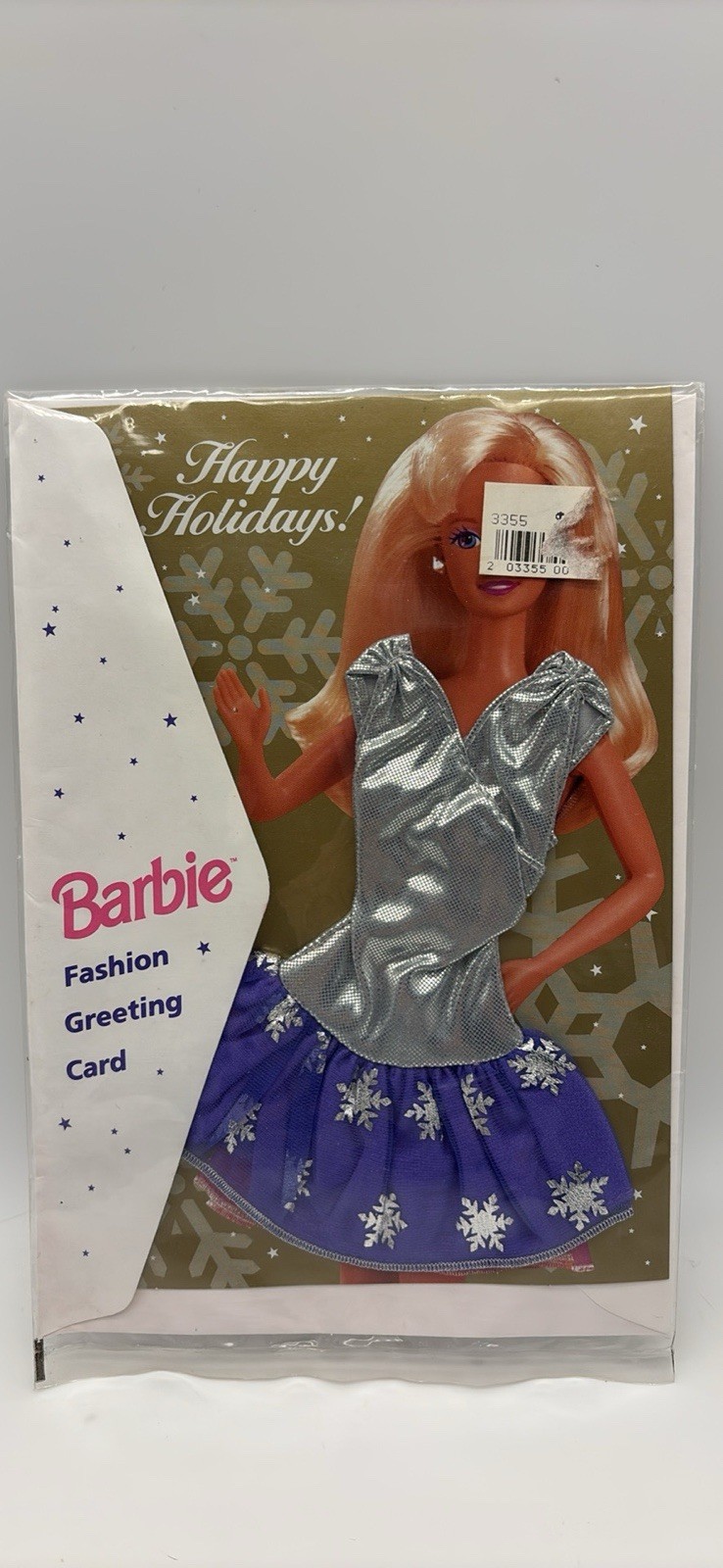 VNG Barbie Fashion Greeting Card Happy Holidays 1995 Mattel w Party dress VNG Barbie Fashion Greeting Card Happy Holidays 1995 Mattel w Party dress