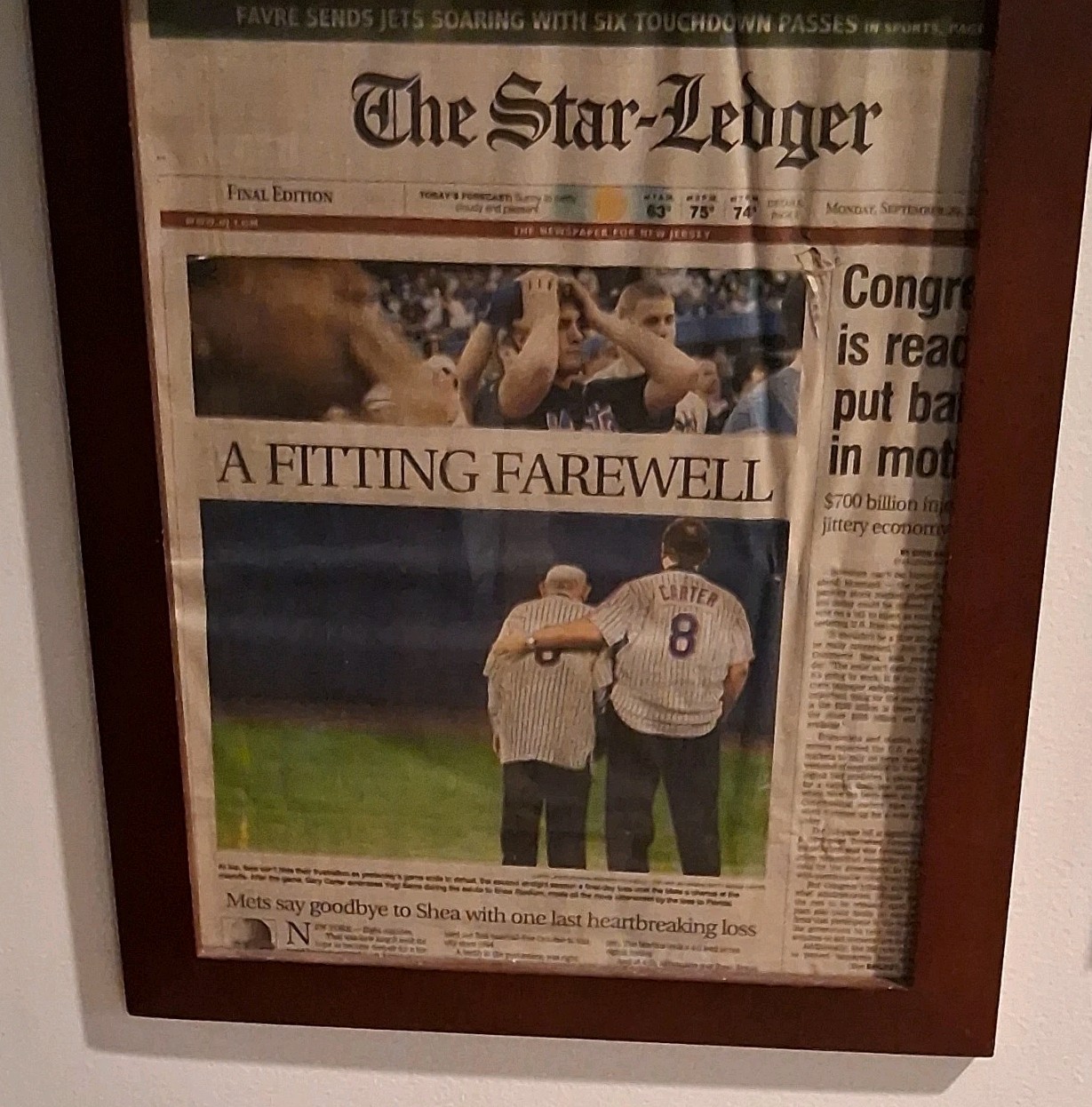 Framed The Star-Ledger Front Page Framed The Star-Ledger Front Page