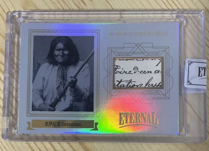 CHIEF GERONIMO 2024 Eternal Refractor Card #/d 25/50 Memorabilia Document Patch CHIEF GERONIMO 2024 Eternal Refractor Card #/d 25/50 Memorabilia Document Patch