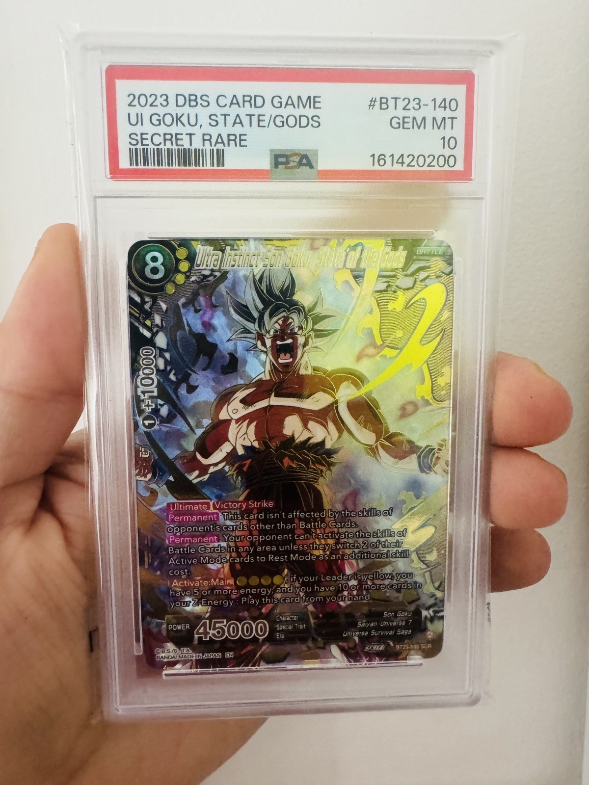 PSA 10 2023 DBS CARD GAME PERFECT COMBINATION BT23-140 UI GOKU, STATE/GODS